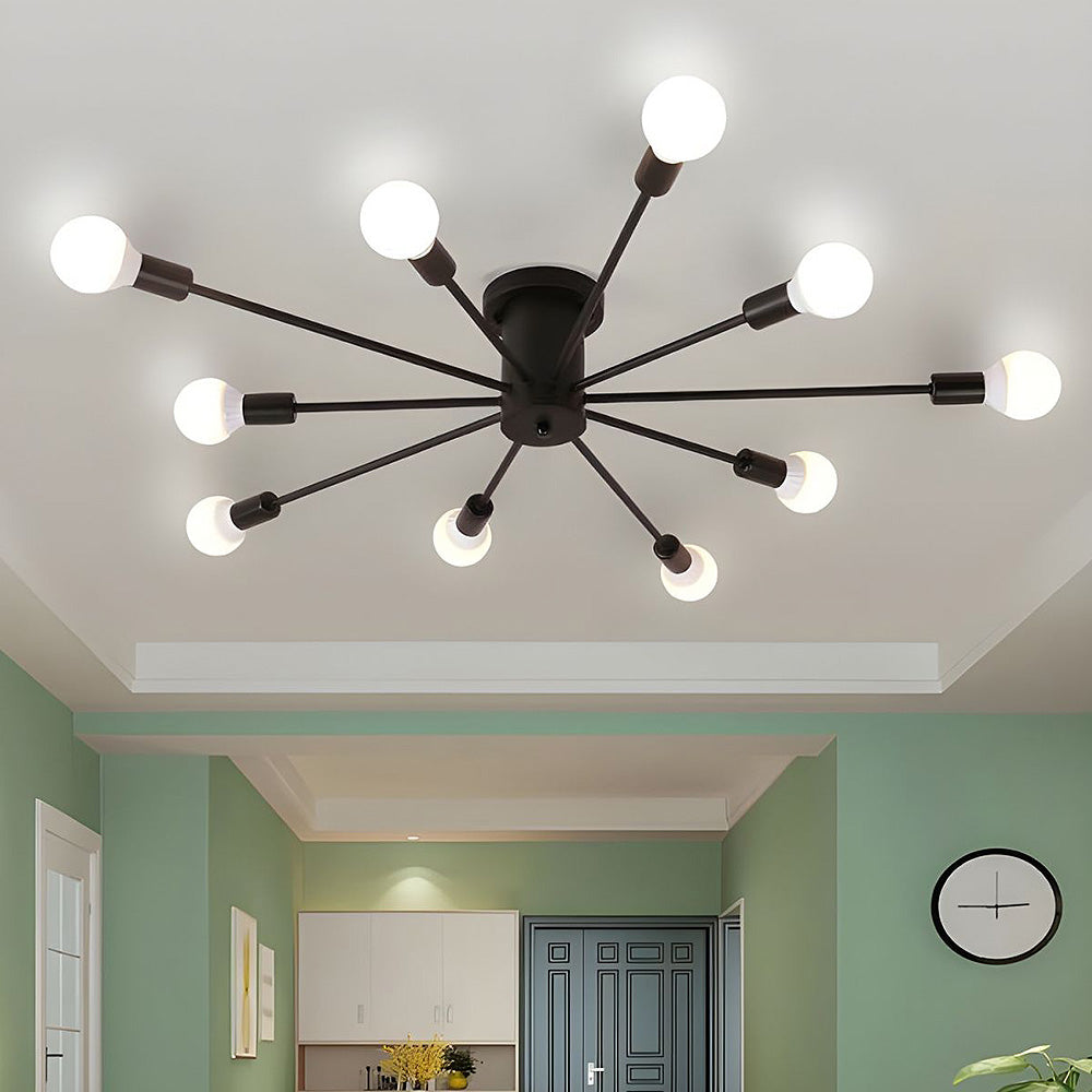 Lustre de chambre en fer doré