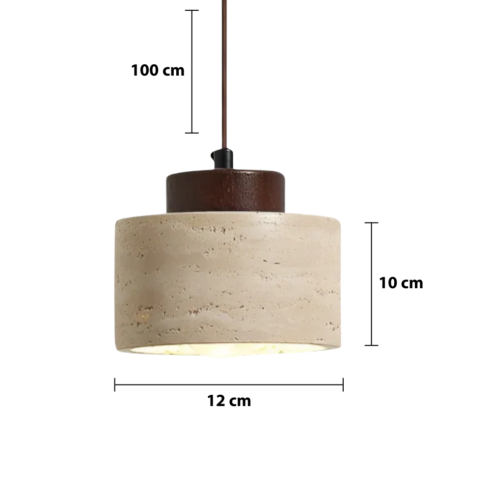 Suspension naturelle en travertin