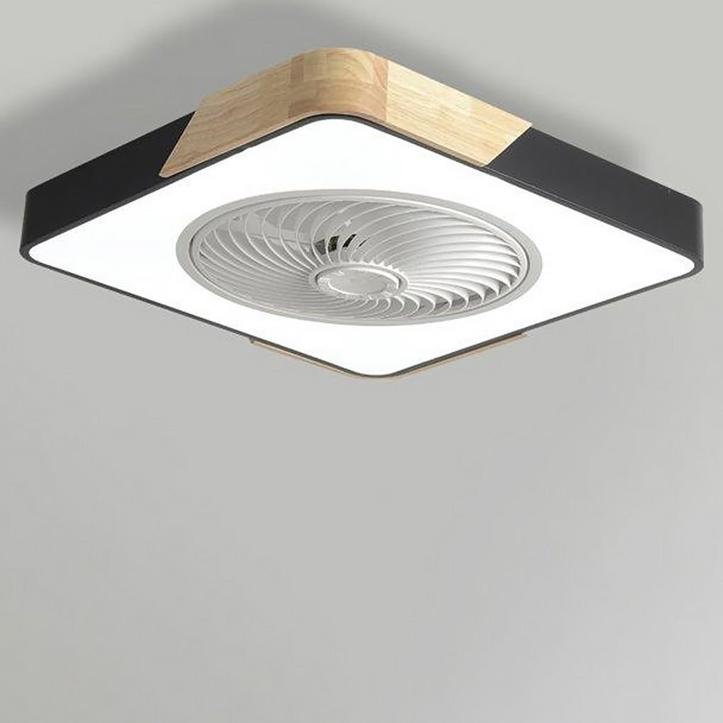 Ventilateur de plafond moderne en bois avec lumière LED