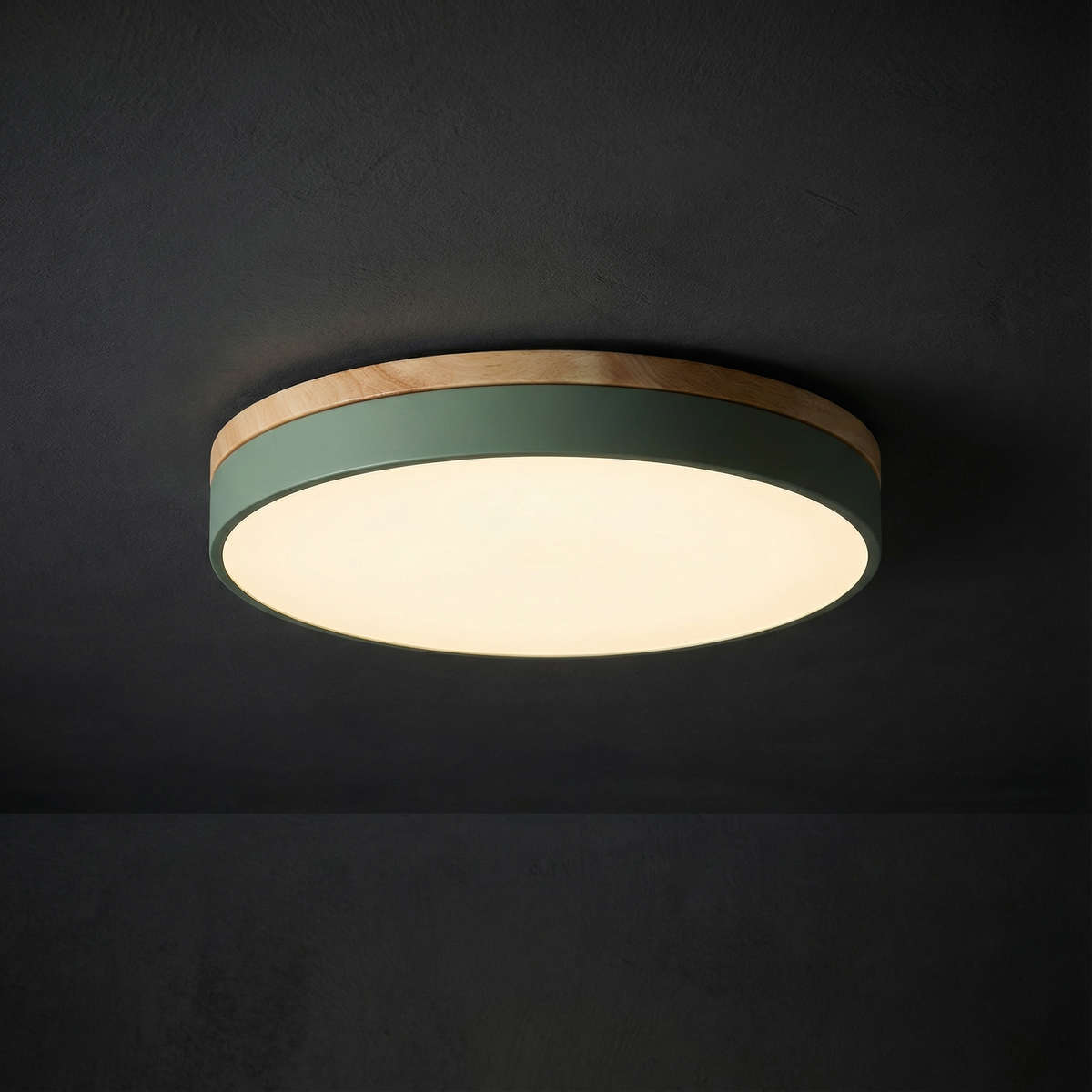 Plafonnier affleurant en bois bicolore