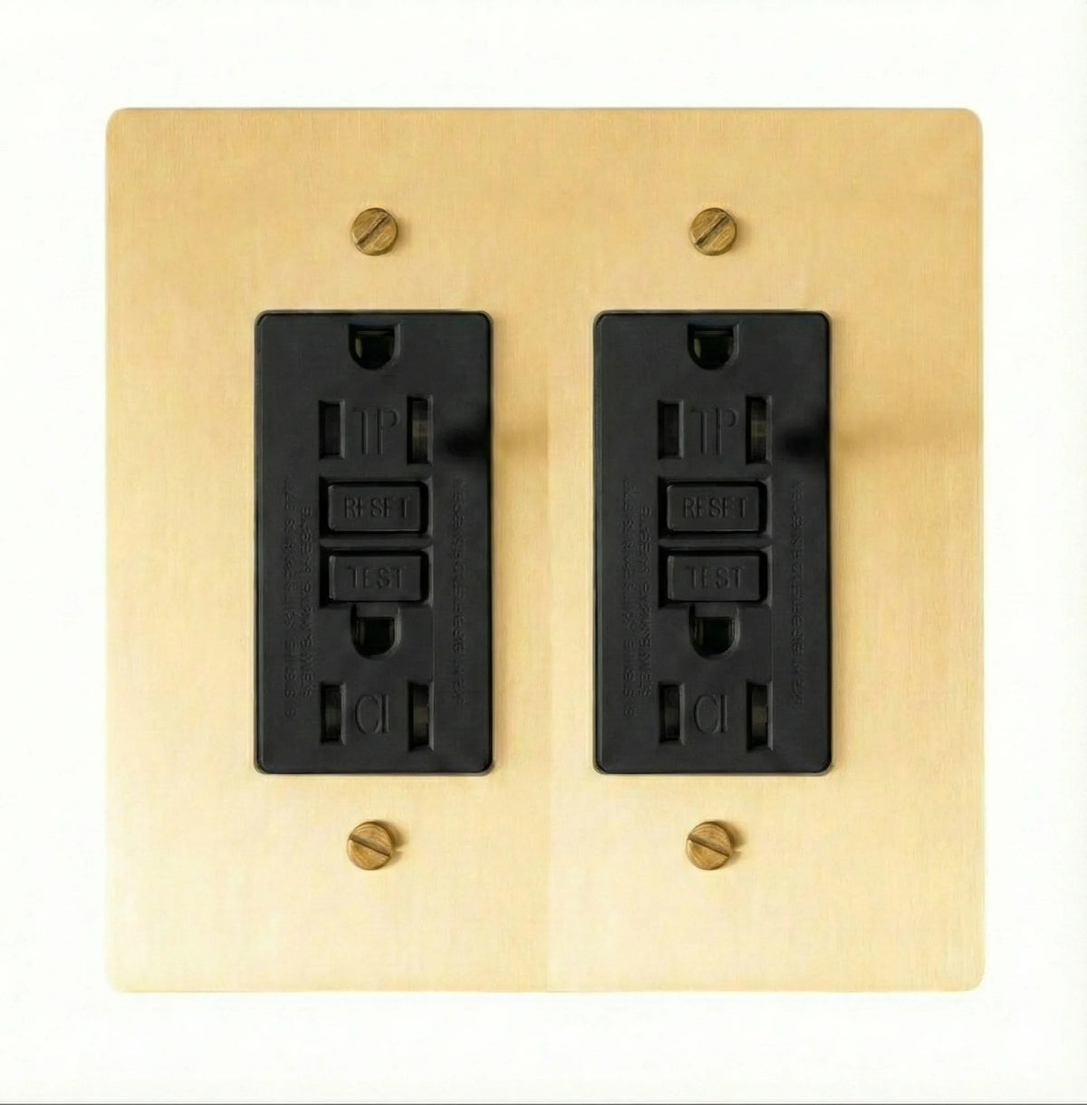 Prise double Galveno Vintage en laiton massif
