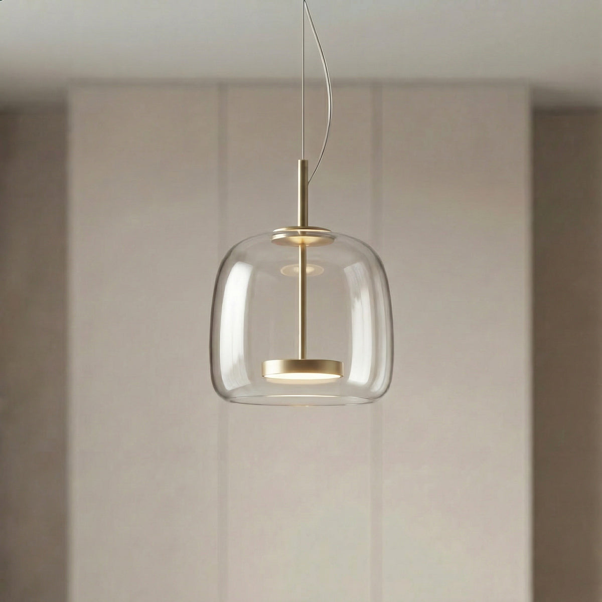 Suspension tambour en verre teinté