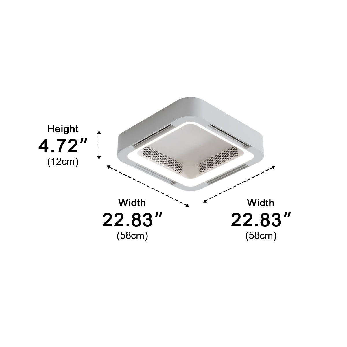 Ventilateur de plafond moderne sans pales avec lumière LED