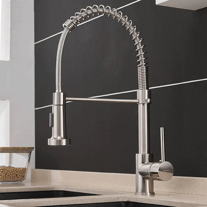 Robinet de cuisine moderne avec pulvérisateur à ressort escamotable