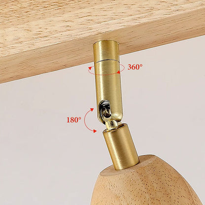 Spot encastré minimaliste crème et bois pour plafond