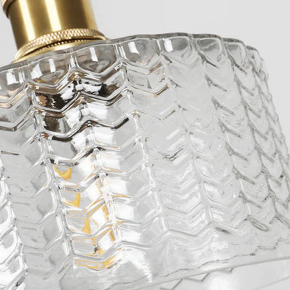 Suspension cylindrique en verre texturé