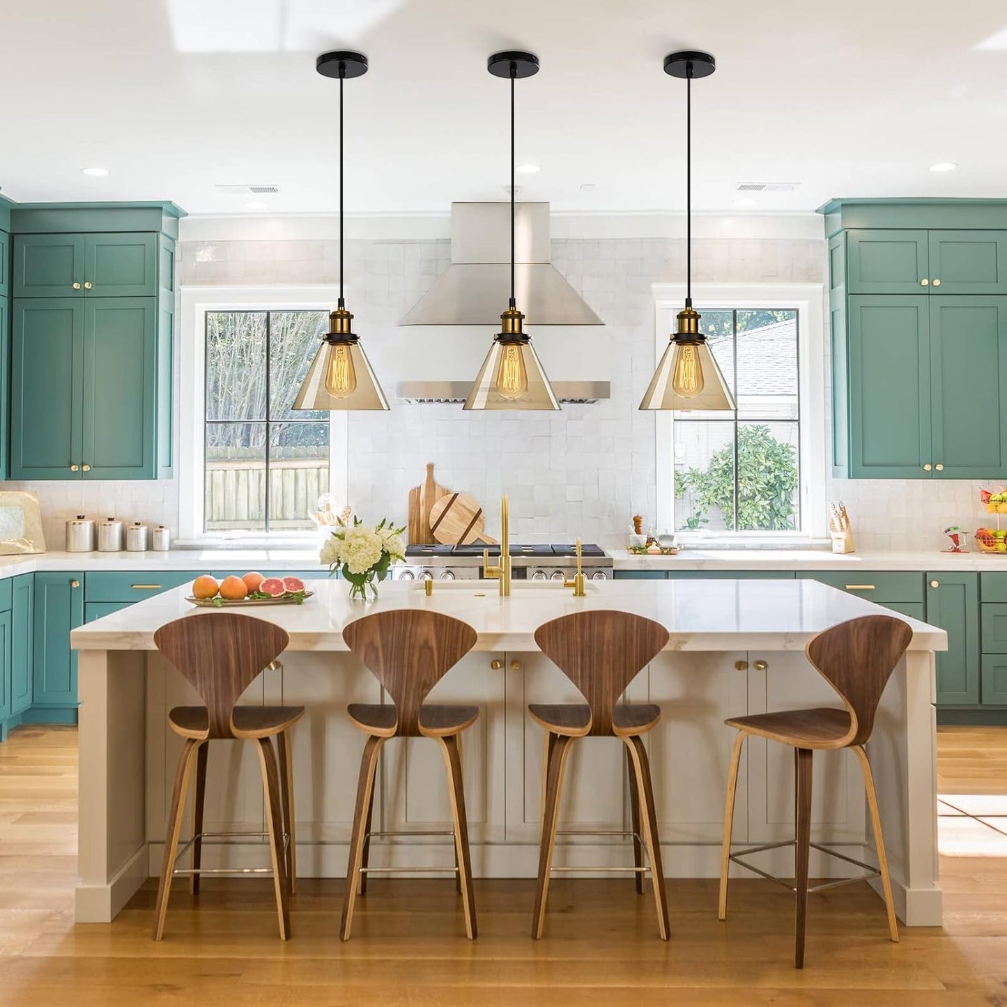 Lampe suspendue transparente de chevet