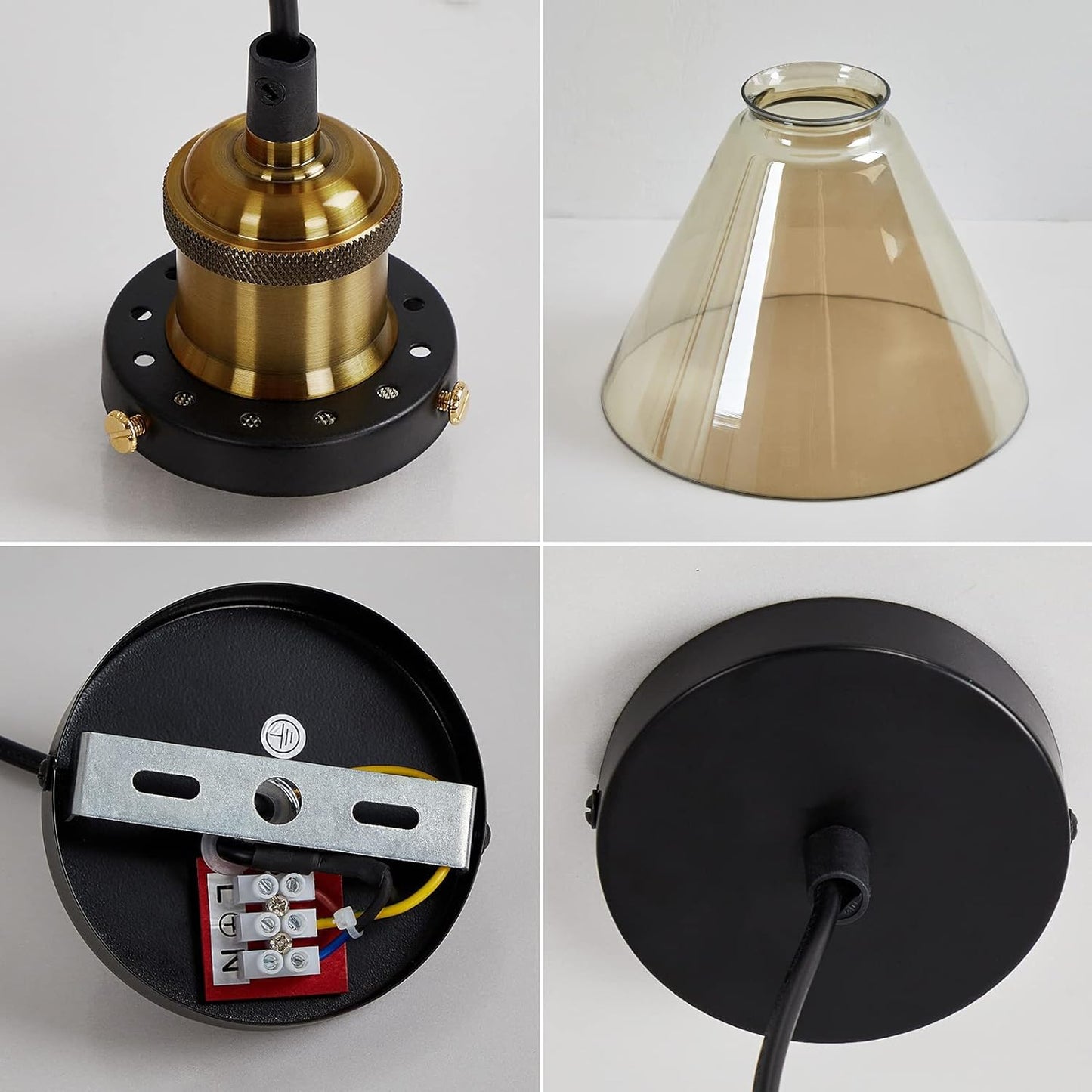 Lampe suspendue transparente de chevet