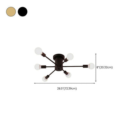 Lustre de chambre en fer doré