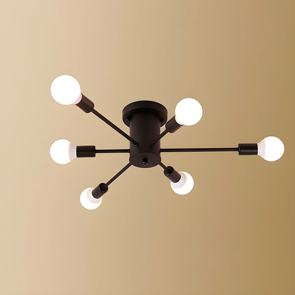 Lustre de chambre en fer doré