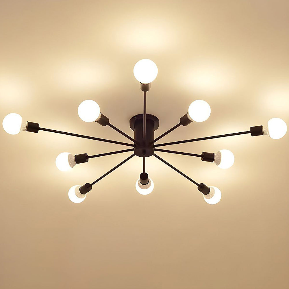 Lustre de chambre en fer doré