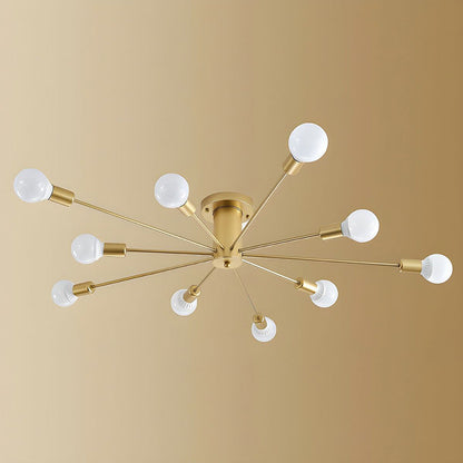 Lustre de chambre en fer doré