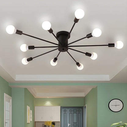 Lustre de chambre en fer doré