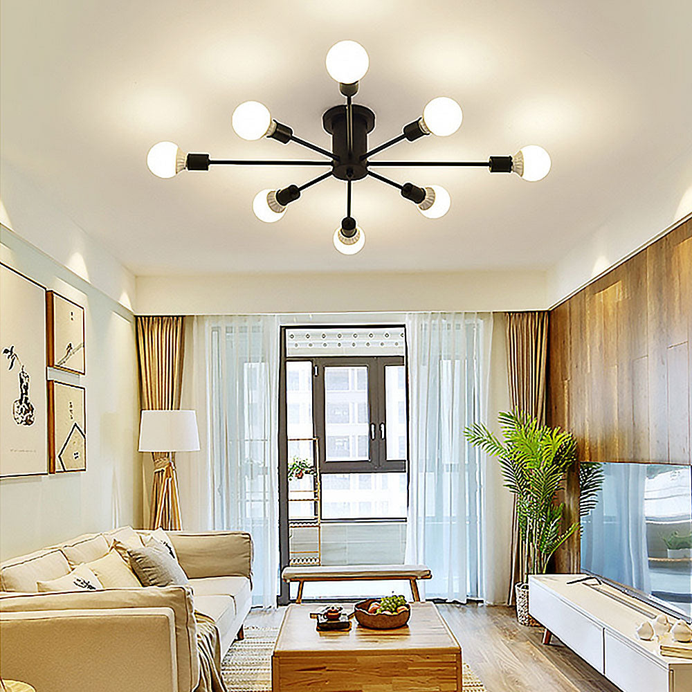 Lustre de chambre en fer doré