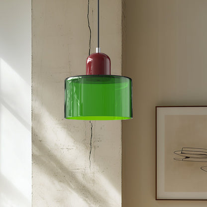 Petite lampe suspendue en verre de style Bauhaus