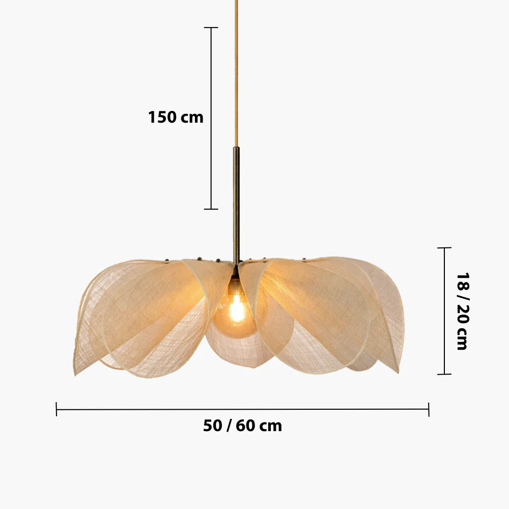 Lampe suspension en tissu vintage