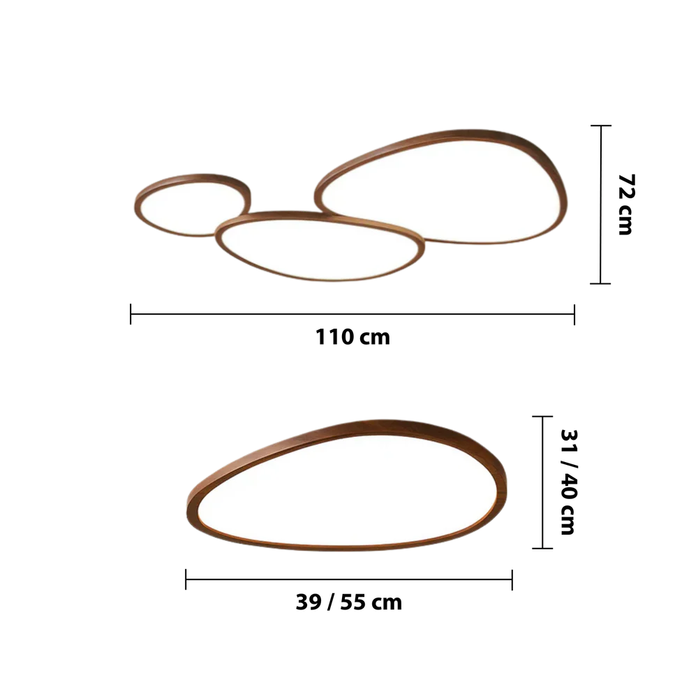 Plafonnier ultra-plat aspect bois