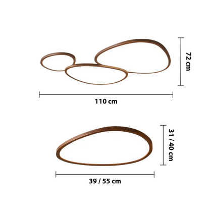 Plafonnier ultra-plat aspect bois