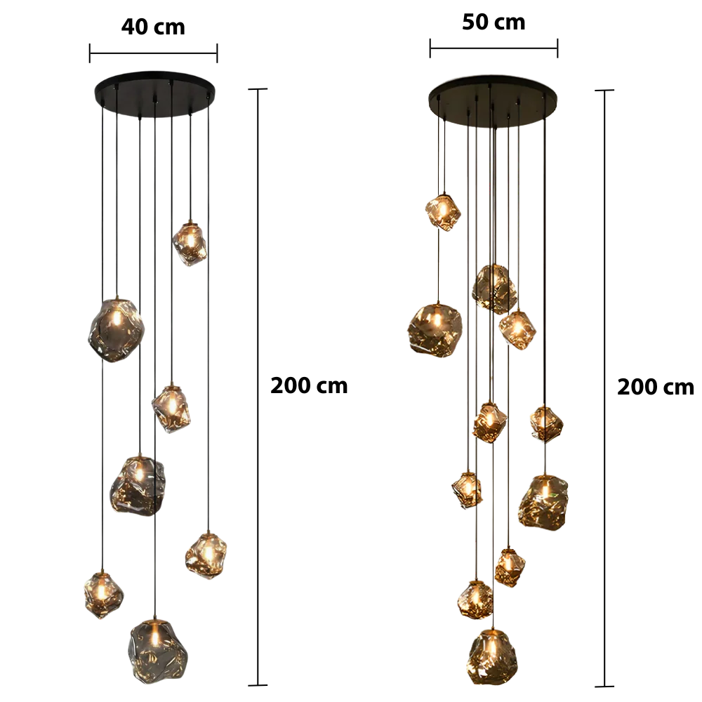 Lustre moderne à LED pour escalier