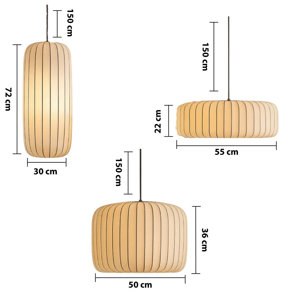Lampe suspendue élégante en soie moderne
