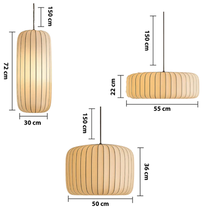 Lampe suspendue élégante en soie moderne
