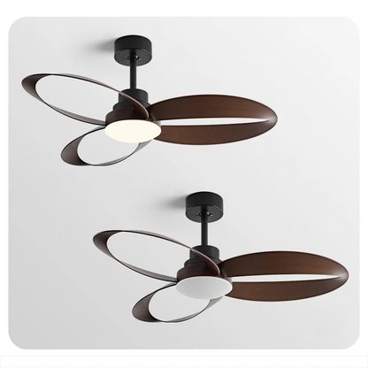 Ventilateur de plafond moderne à LED avec pales en bois