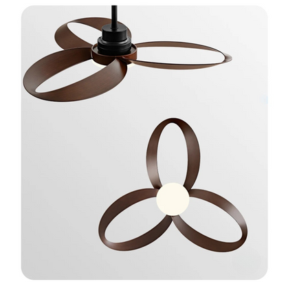 Ventilateur de plafond moderne à LED avec pales en bois