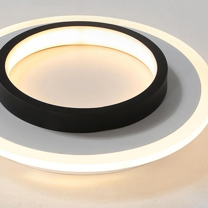 Plafonnier rond en métal et acrylique