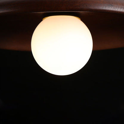 Plafonnier rond à accent en bois