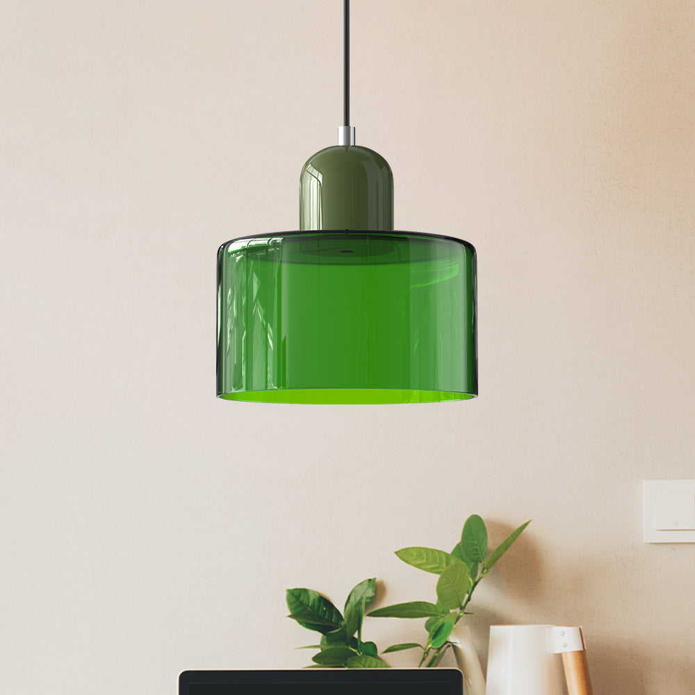 Petite lampe suspendue en verre de style Bauhaus