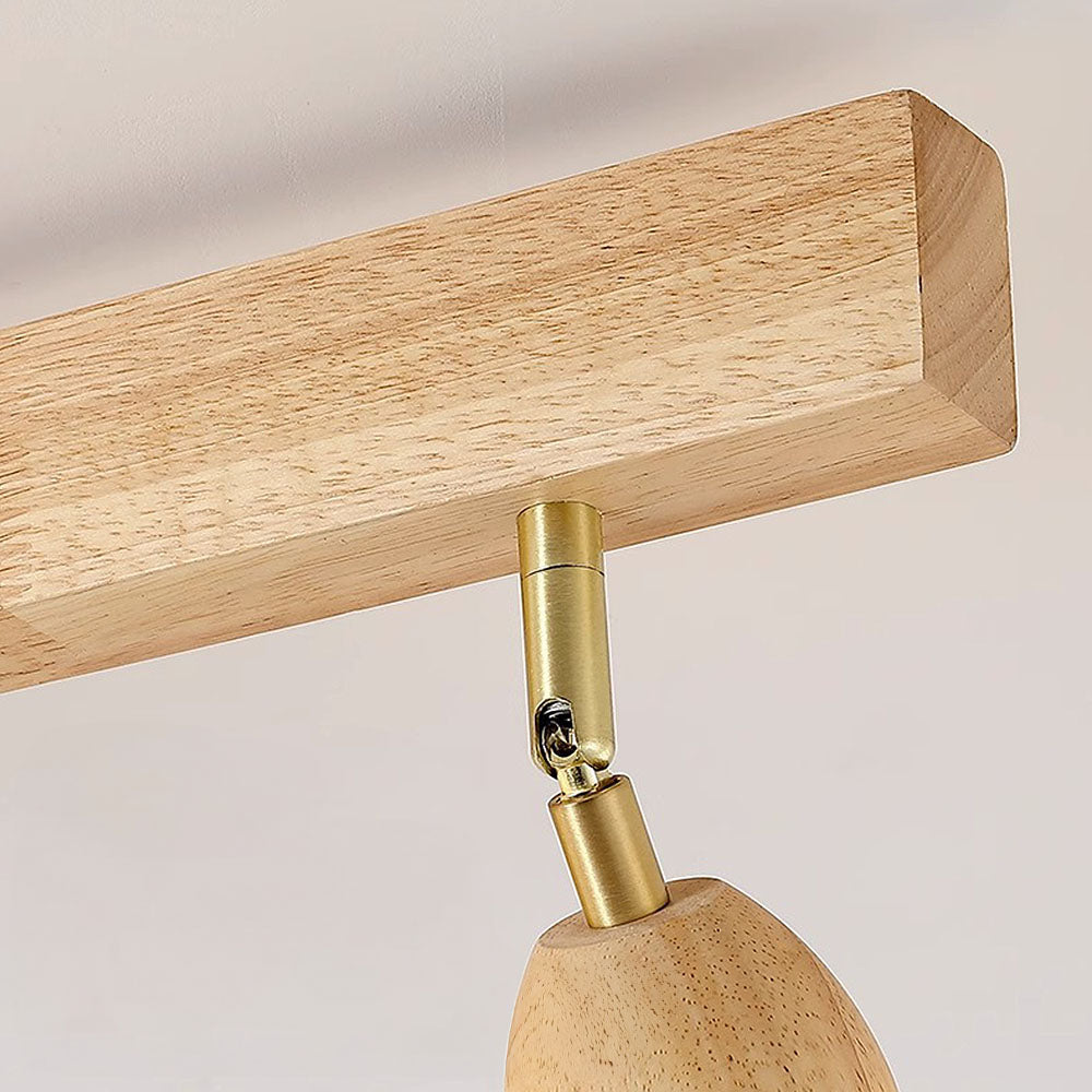 Spot encastré minimaliste crème et bois pour plafond