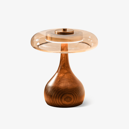 Lampe à poser en noyer style mi-siècle moderne Quilven