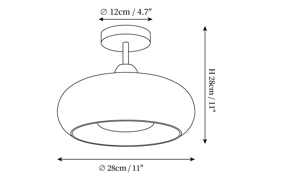 Plafonnier ovale en bois et verre