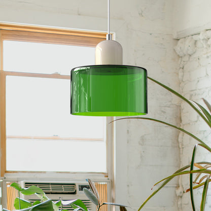 Petite lampe suspendue en verre de style Bauhaus