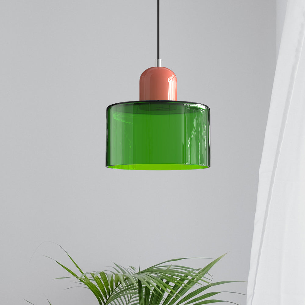 Petite lampe suspendue en verre de style Bauhaus