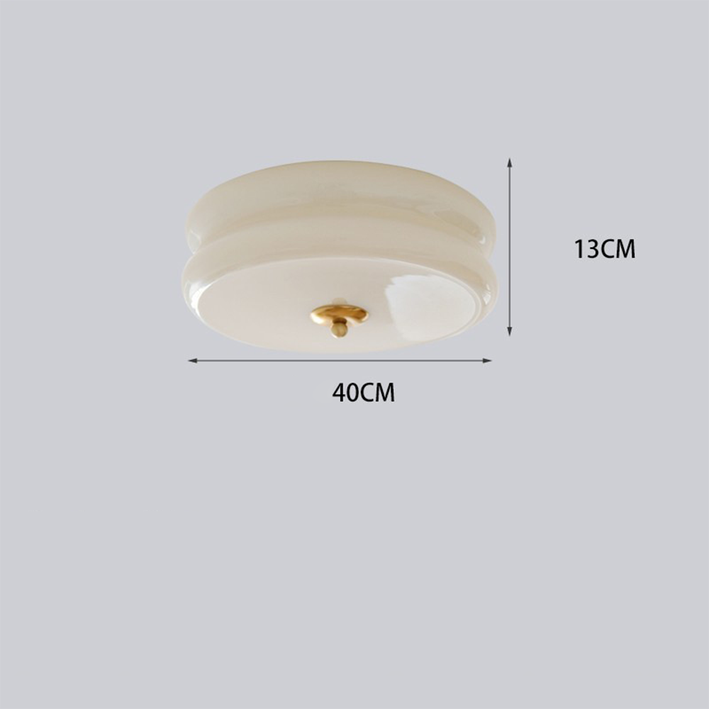 Plafonnier Art Déco crème en forme de gâteau