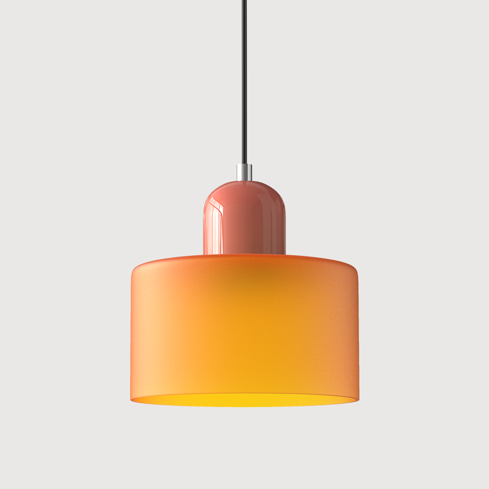 Petite lampe suspendue en verre de style Bauhaus