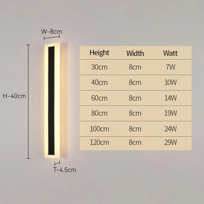 Lampe murale extérieure noire moderne à DEL IP65