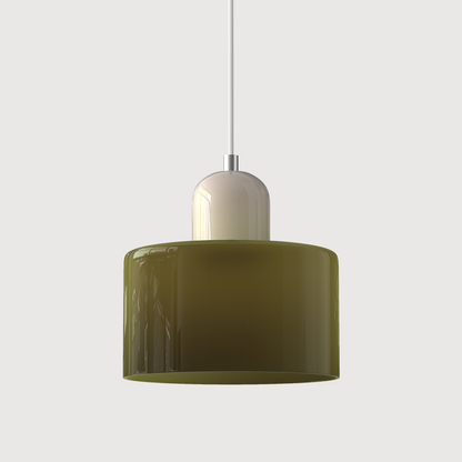 Petite lampe suspendue en verre de style Bauhaus