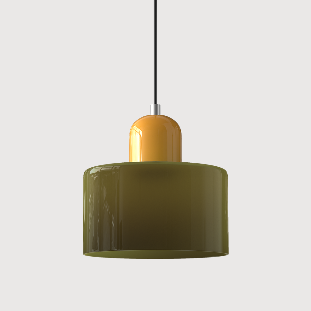 Petite lampe suspendue en verre de style Bauhaus