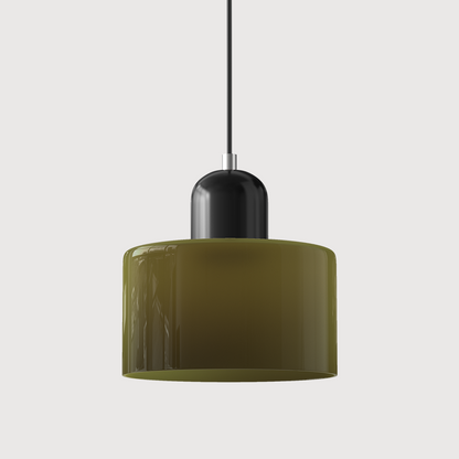 Petite lampe suspendue en verre de style Bauhaus