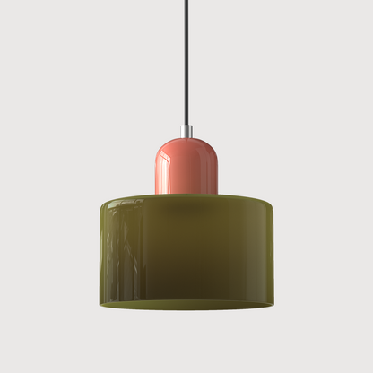 Petite lampe suspendue en verre de style Bauhaus