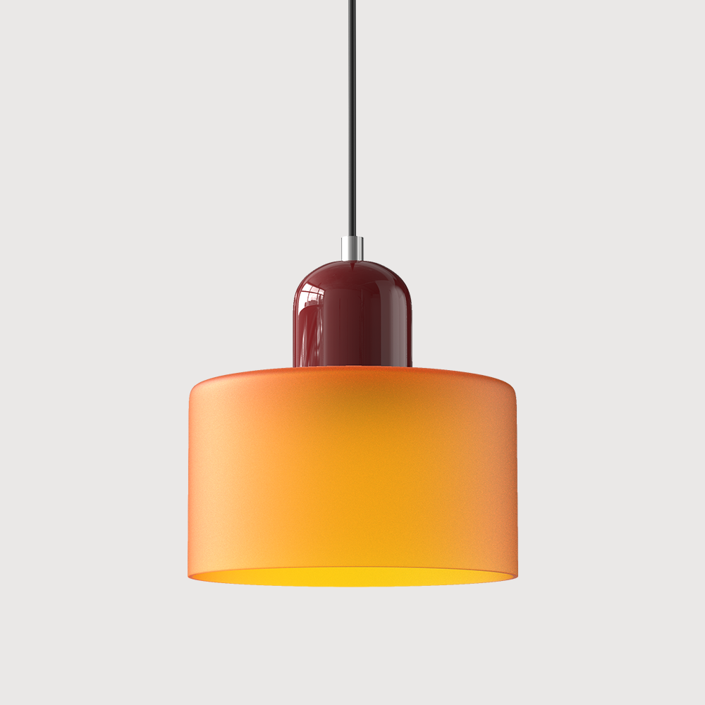 Petite lampe suspendue en verre de style Bauhaus