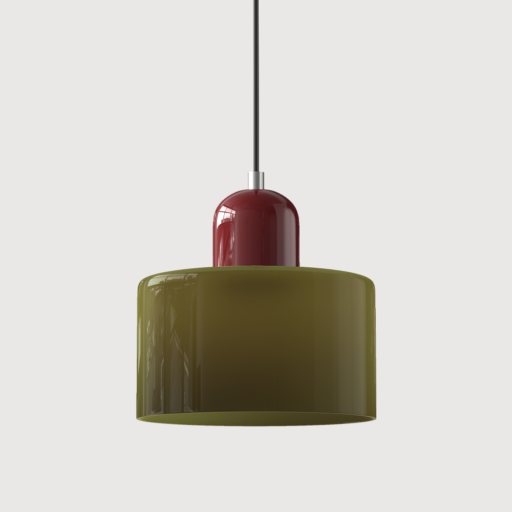 Petite lampe suspendue en verre de style Bauhaus