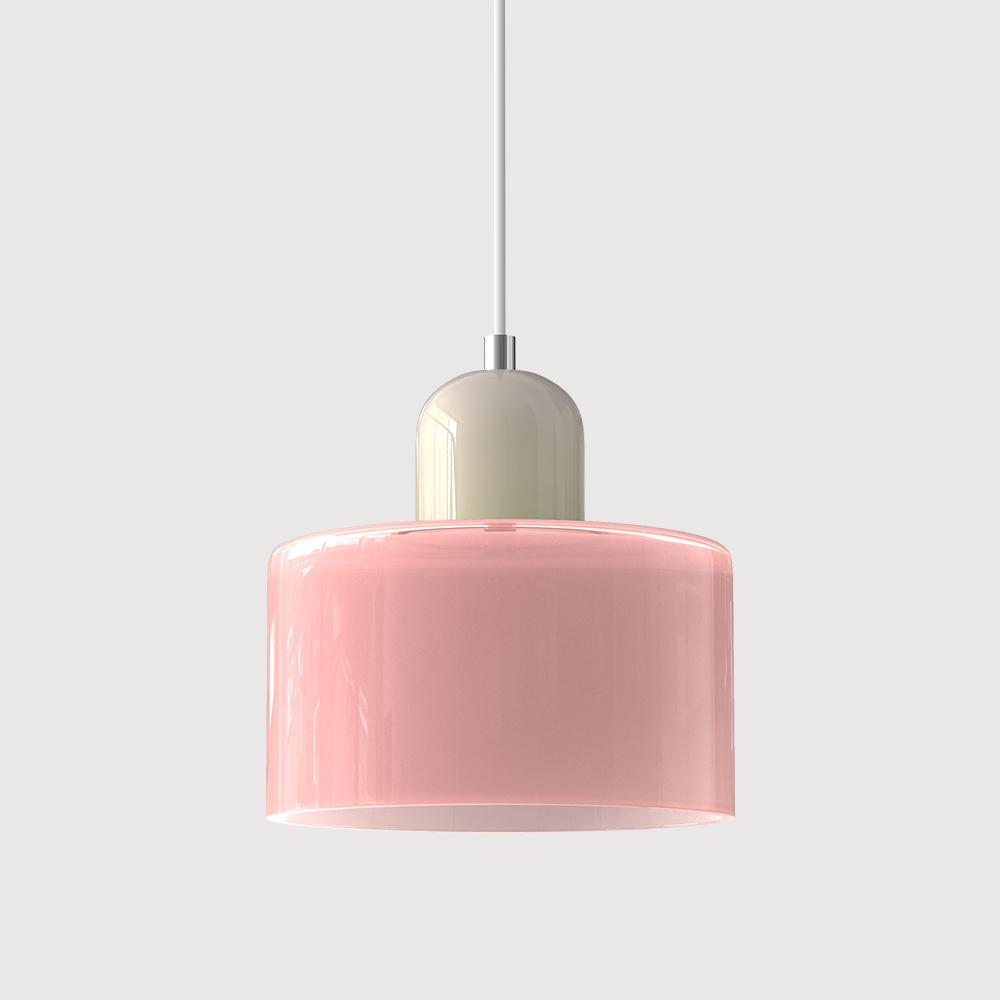Petite lampe suspendue en verre de style Bauhaus