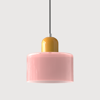 Petite lampe suspendue en verre de style Bauhaus