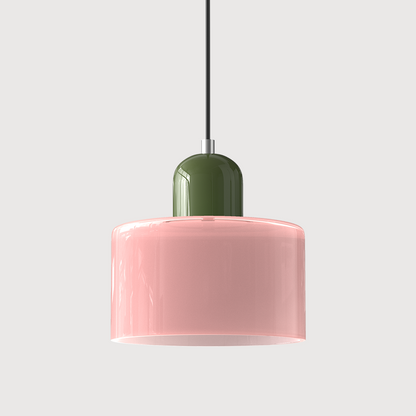 Petite lampe suspendue en verre de style Bauhaus