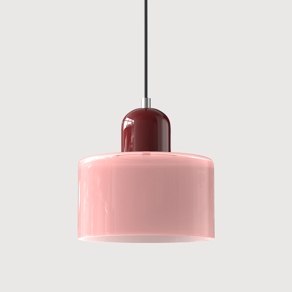 Petite lampe suspendue en verre de style Bauhaus