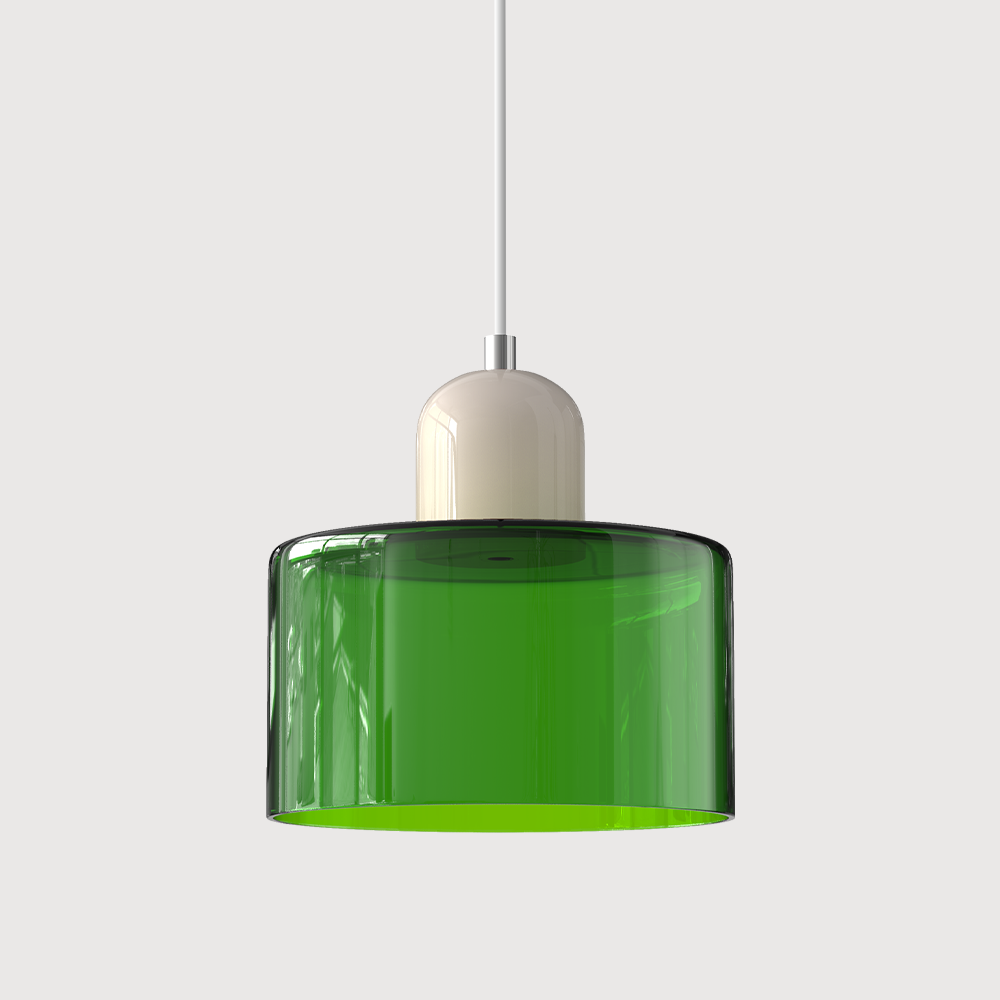 Petite lampe suspendue en verre de style Bauhaus