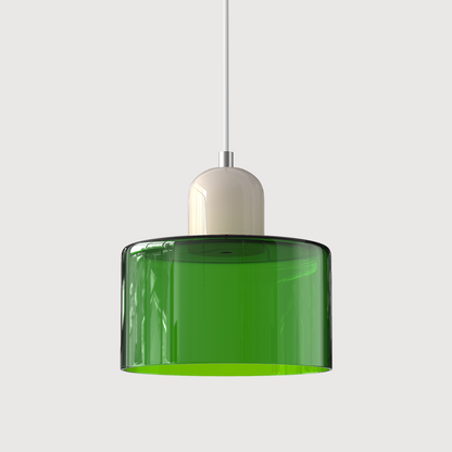 Petite lampe suspendue en verre de style Bauhaus